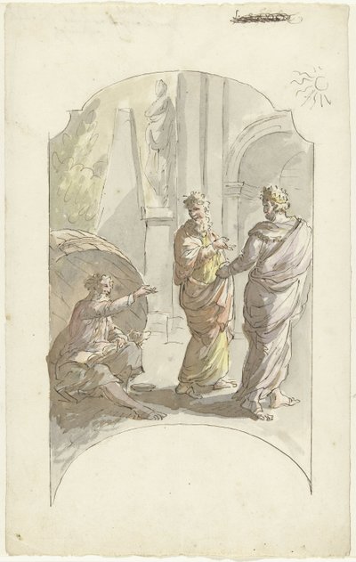 Diogène demande à Alexandre de ne pas se tenir dans sa lumière - Elias van Nijmegen