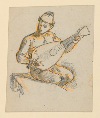 Garçon Assis jouant du Luth - Elihu Vedder