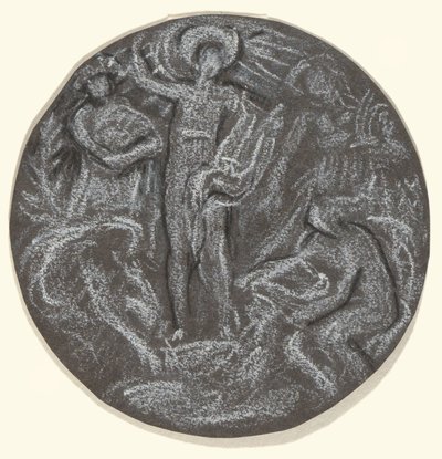 Étude pour le tondo central du plafond de Huntington : Apollon et les Quatre Saisons - Elihu Vedder