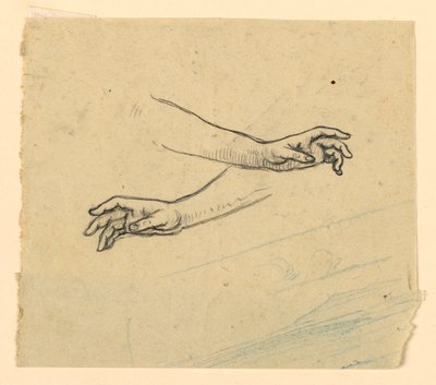 Étude de deux mains tendues - Elihu Vedder
