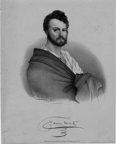Edwin Forrest (1806-72), acteur, lithographie de Nathaniel Currier, publiée par Brown et Minot, New York - Eliphalet Brown
