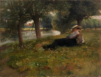 Homme allongé au bord d
