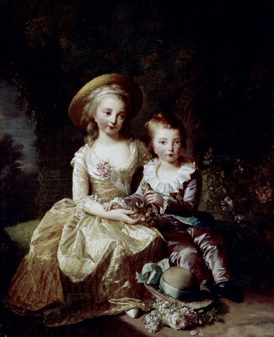 Portrait de Marie Thérèse Charlotte de France et Delfino Louis Joseph Xavier de France - Elisabeth Louise Vigee Lebrun
