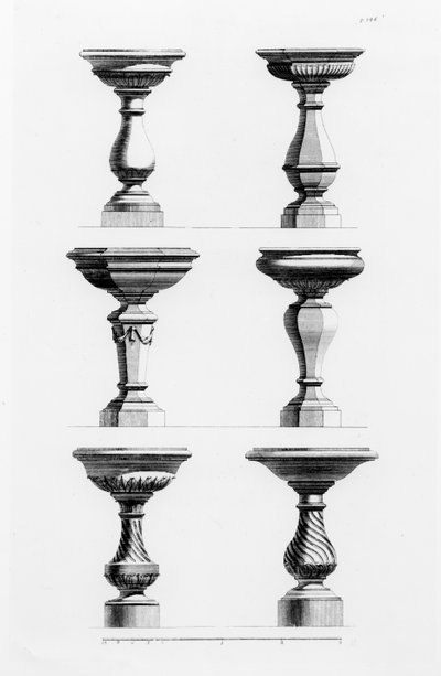 Conceptions pour des urnes dans le goût antique, de A Book of Architecture, par James Gibbs (1682-1754), publié en 1739 - Elisha Kirkall