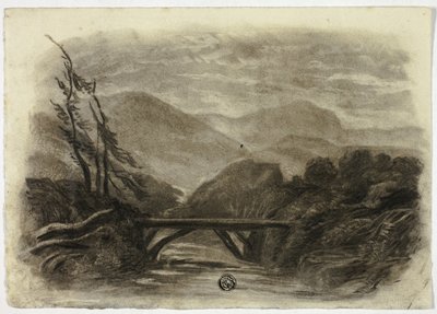 Ruisseau de montagne avec petit pont I - Elizabeth Murray