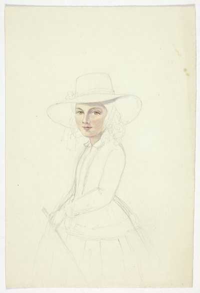 Portrait de jeune fille avec chapeau et cravache - Elizabeth Murray