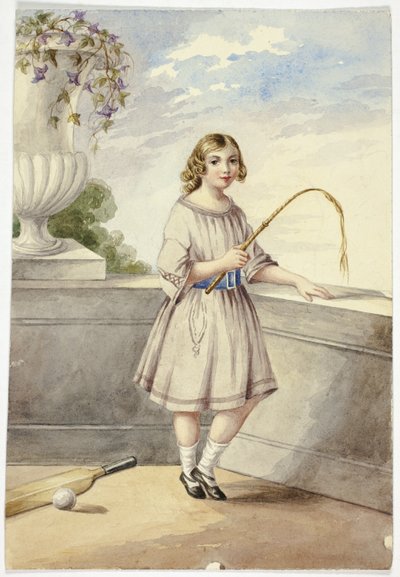 Jeune fille avec une récolte et une batte de cricket - Elizabeth Murray