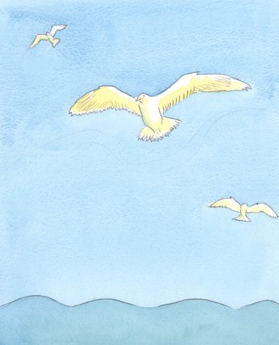 Comme une mouette plane sans effort en hauteur, reposant sur les vents tout en regardant autour, ainsi l