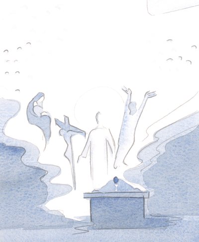 À la messe, nous sommes présents à chaque mystère de la vie du Christ, 2001 - Elizabeth Wang