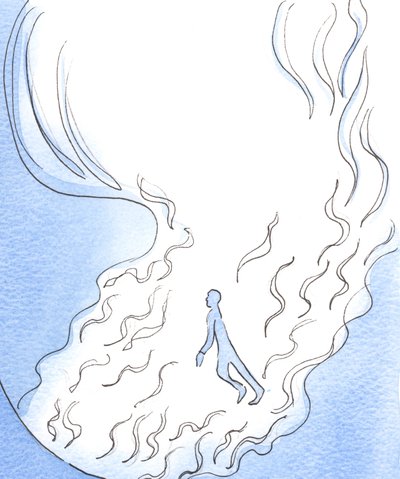 Les enfants de Dieu jouent en Sa Présence, semble-t-il, parmi les vrilles de flamme avec lesquelles le Père s