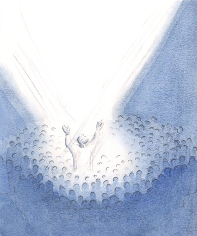 Le Christ est présent ici avec nous à la messe, vraiment humain, offrant son sublime sacrifice au nom de ses frères et sœurs, 2001 - Elizabeth Wang