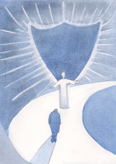 Le Christ est notre guide, qui nous protège actuellement de la lumière éblouissante du Ciel, nous prépare à la gloire, 2000 - Elizabeth Wang