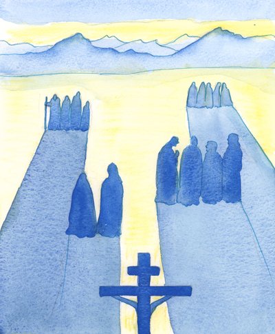 Le Christ voyait, depuis la Croix, une foule de spectateurs : les perplexes, les curieux, les hostiles et les sympathiques - Elizabeth Wang