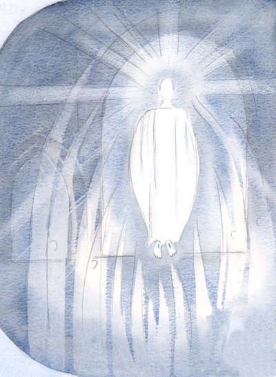 Le Christ se tenait devant le tabernacle, entouré d