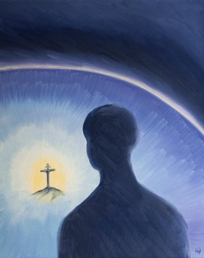 Dieu le Père regarde avec amour et admiration alors que le Christ souffrait volontairement pour accomplir Son plan de sauver les pécheurs - Elizabeth Wang