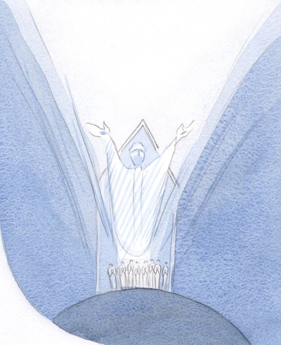 Ici, pendant la messe, le Christ est vraiment présent avec nous, sur Terre, priant le Père, avec nous rassemblés autour de Lui - Elizabeth Wang