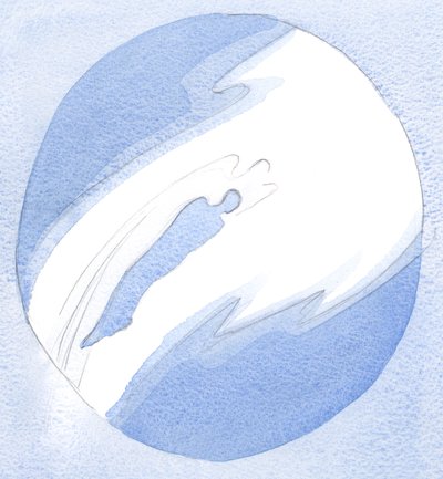 En réponse à la prière, un ange se précipite vers l