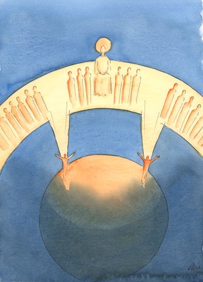 Dans la prière privée, nous pouvons nous élever en esprit pour être unis à la Communion des Saints au Ciel en louant le Père, par le Christ - Elizabeth Wang