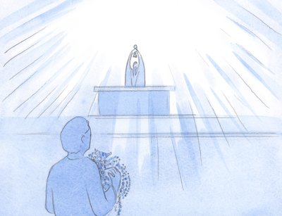 Il semblait que nous portions des brassées de perles et de rubis, pour Dieu le Père : Jésus est notre merci, louange, réparation et supplication. - Elizabeth Wang