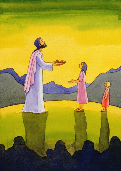Jésus-Christ accomplit le miracle des pains et des poissons, 2004 - Elizabeth Wang