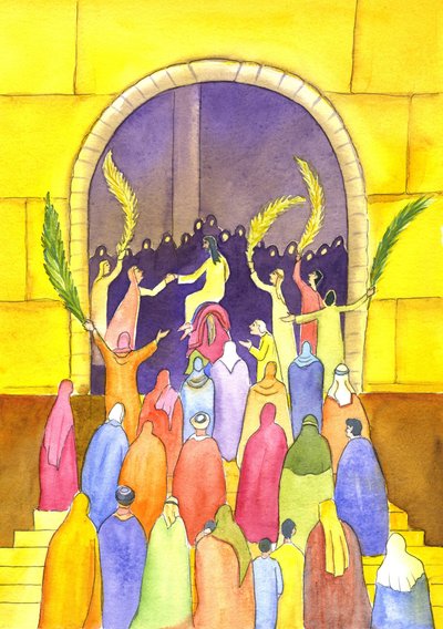 Jésus entre à Jérusalem en procession (Dimanche des Rameaux) - Elizabeth Wang