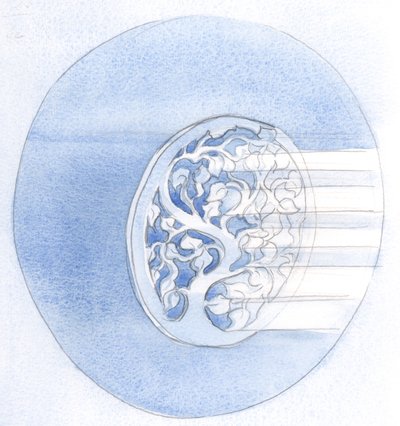Tout comme un dessin brisé (sur une assiette en or) peut être réparé par une substance ajoutée, notre prière est rendue parfaite par son union avec la prière du Christ, 2000 - Elizabeth Wang