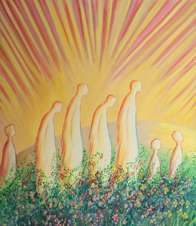 Les âmes purifiées marchent maintenant sur un tapis de fleurs dans la joie et la simplicité, libérées de tout cynisme et dureté de cœur. - Elizabeth Wang