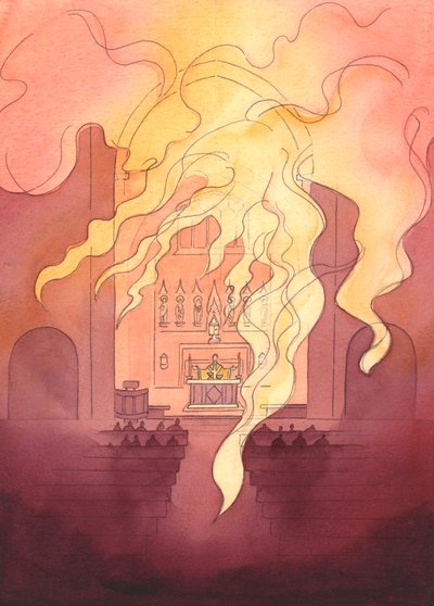 Le Dieu Très-Saint et Majestueux est présent avec nous dans notre sanctuaire, comme un feu flamboyant qui s