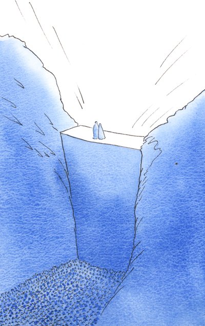 Le mur du péché, qui nous sépare de Dieu, est escaladé uniquement par le Christ, qui se tient avec sa mère. Lui seul peut nous aider à atteindre la Gloire du Ciel - Elizabeth Wang