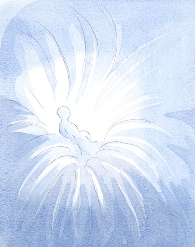 À genoux sur une colline en Galilée, Jésus louait Dieu et Le remerciait pour Sa Sainte Mère, et pour Son amour et Ses prières. - Elizabeth Wang