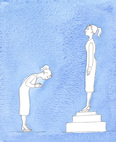 Nous nous "adorons" nous-mêmes en ne réalisant que nos propres projets et ambitions, sans nous soucier des souhaits de Dieu, 2005 (aquarelle sur papier) - Elizabeth Wang