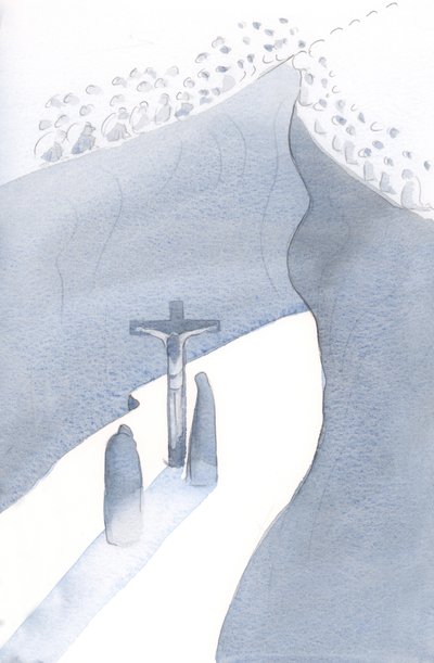 Quel gouffre se trouve devant nous à la messe, alors que nous faisons partie du Sacrifice Unique pour le péché, unis à cette époque passée où le Christ sur la Croix nous a sauvés - Elizabeth Wang