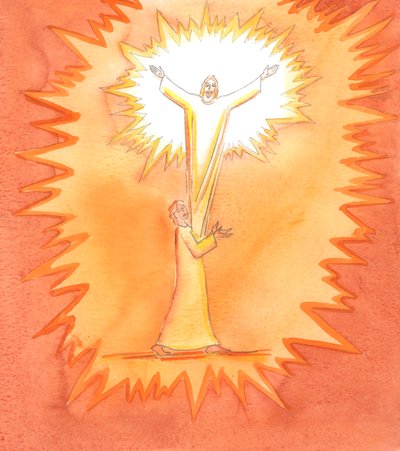 Quand une âme est vide de tous désirs vains, le Christ la remplit de sa lumière, dans la Sainte Communion; et comme le Christ loue son Père, dans l
