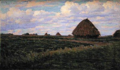 Meules de foin dans un champ vert - Elmer Boyd Smith