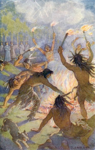 Le soir, entendant un grand bruit parmi eux, les commissaires sortirent pour voir ce qui se passait - Elmer Boyd Smith