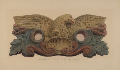 Porte-tuyau avec insigne de compagnie de pompiers - Elmer G. Anderson