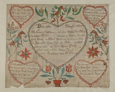 Certificat de naissance et de baptême allemand de Pennsylvanie - Elmer R. Kottcamp