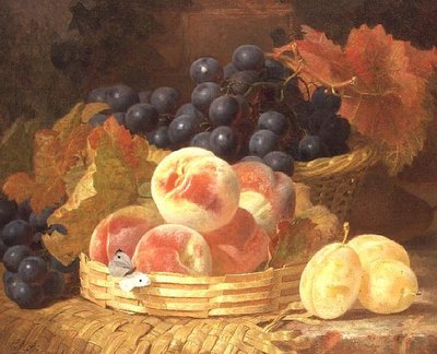 Nature morte avec fruits et papillon - Eloise Harriet Stannard