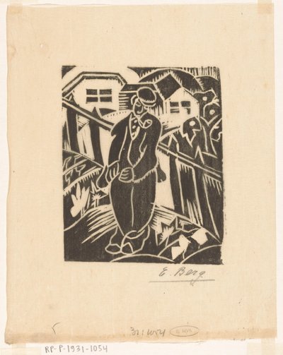 Homme dans le potager - Else Berg (signed by artist)