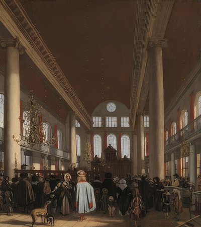 Intérieur de la synagogue portugaise à Amsterdam - Emanuel de Witte