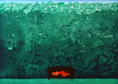 Rêverie sous la pluie, 2009 (gravure) - Emiko Aida