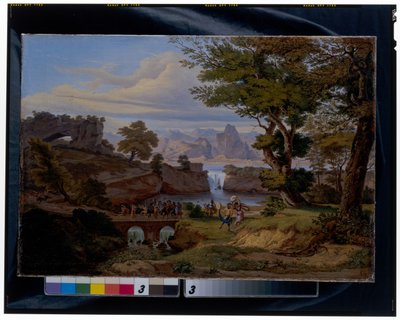 Paysage italianisant avec le Triomphe de Silène - Emil Ludwig Löhr