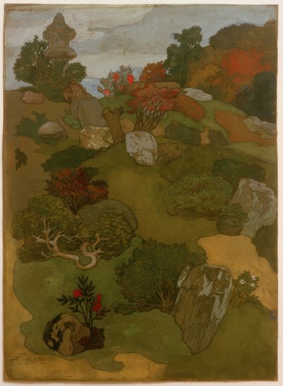 Un vieux jardin à Kyôto - Emil Orlik