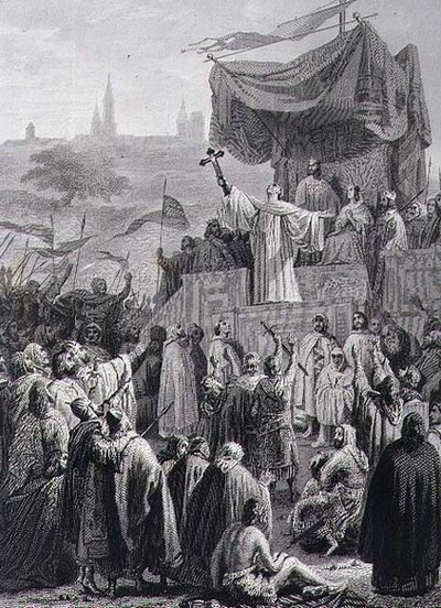 Prédication de la deuxième croisade, gravée par Alexandre Marie Colin (1798-1875) - Emile (after) Signol