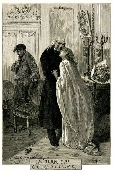 Victor Hugo « Les Misérables », « La Dernière Gorgee du Calice ». Illustration par Émile Bayard. L