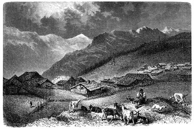 Village dans les Alpes. Murren, dans l