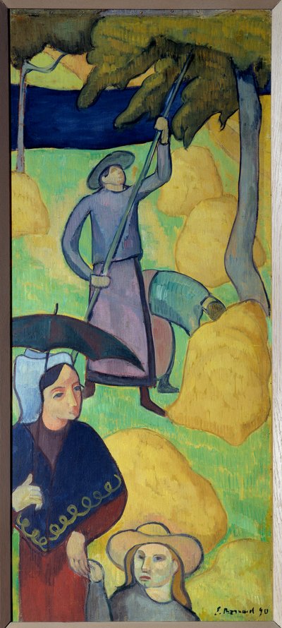 Cueillette des pommes dans un verger - Emile Bernard