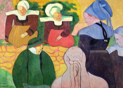 Femmes bretonnes sur un mur - Emile Bernard