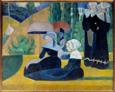 Bretons avec des parapluies - Emile Bernard