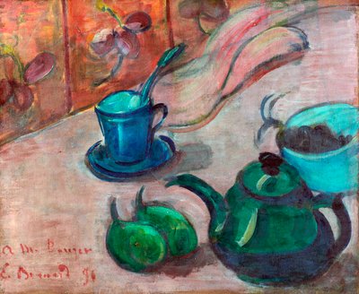 Nature morte à la théière, tasse et fruit - Emile Bernard